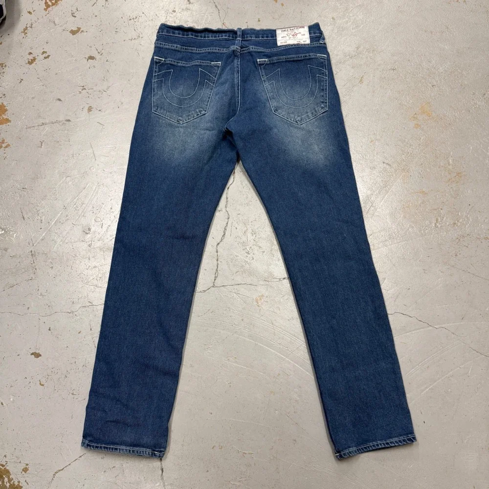 Y2K True Religion Geno Relaxed Slim Jeans Blue Medium Wash 33